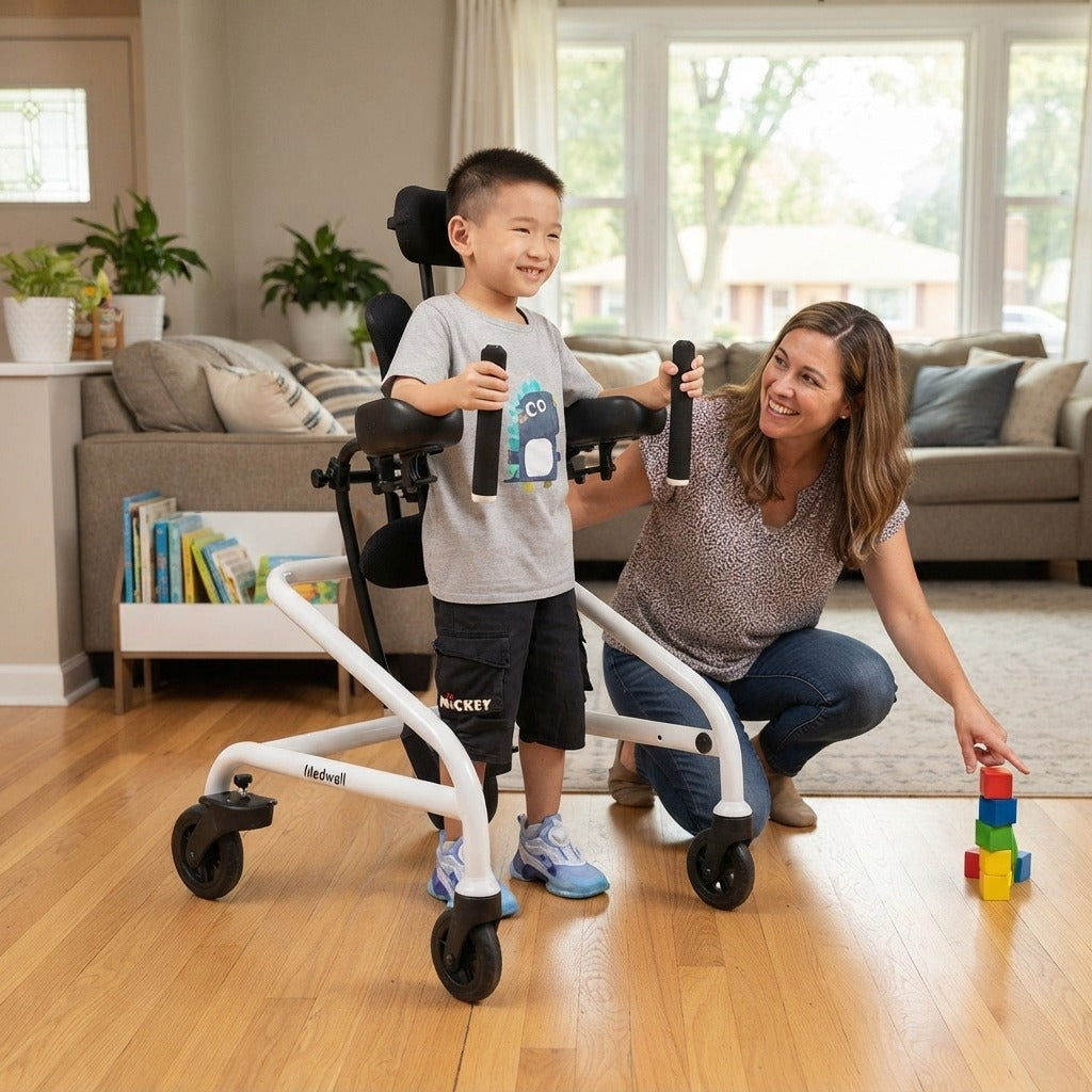 Adjustable Pediatric Gait Trainer Walker - in everyday life