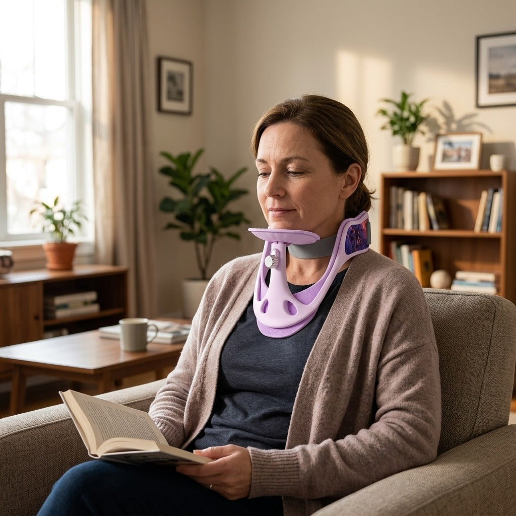 Adjustable Polyester Cervical Collar Neck Brace - at home