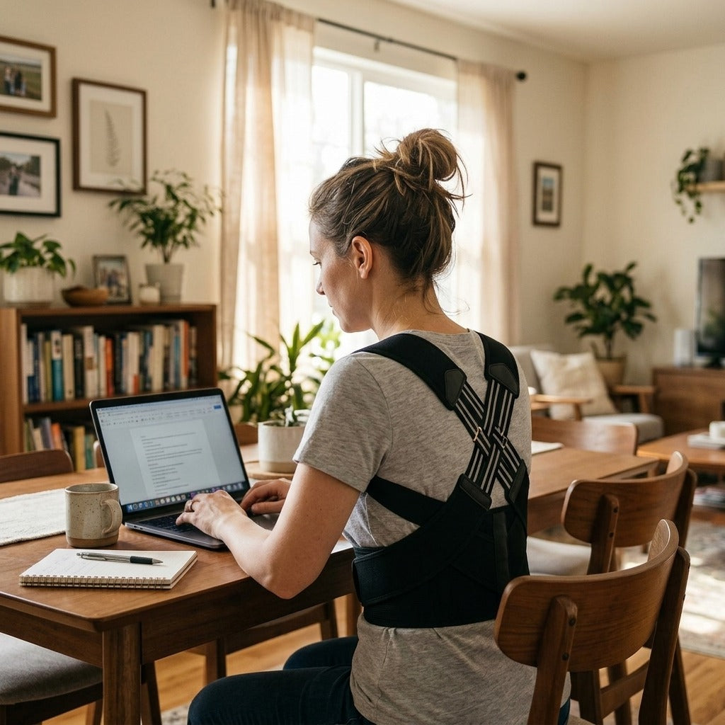 Adjustable Posture Back Brace - at home