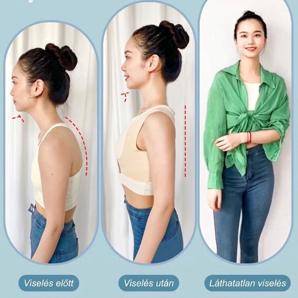 Állítható női tartásjavító hátpánt, nylon és spandex