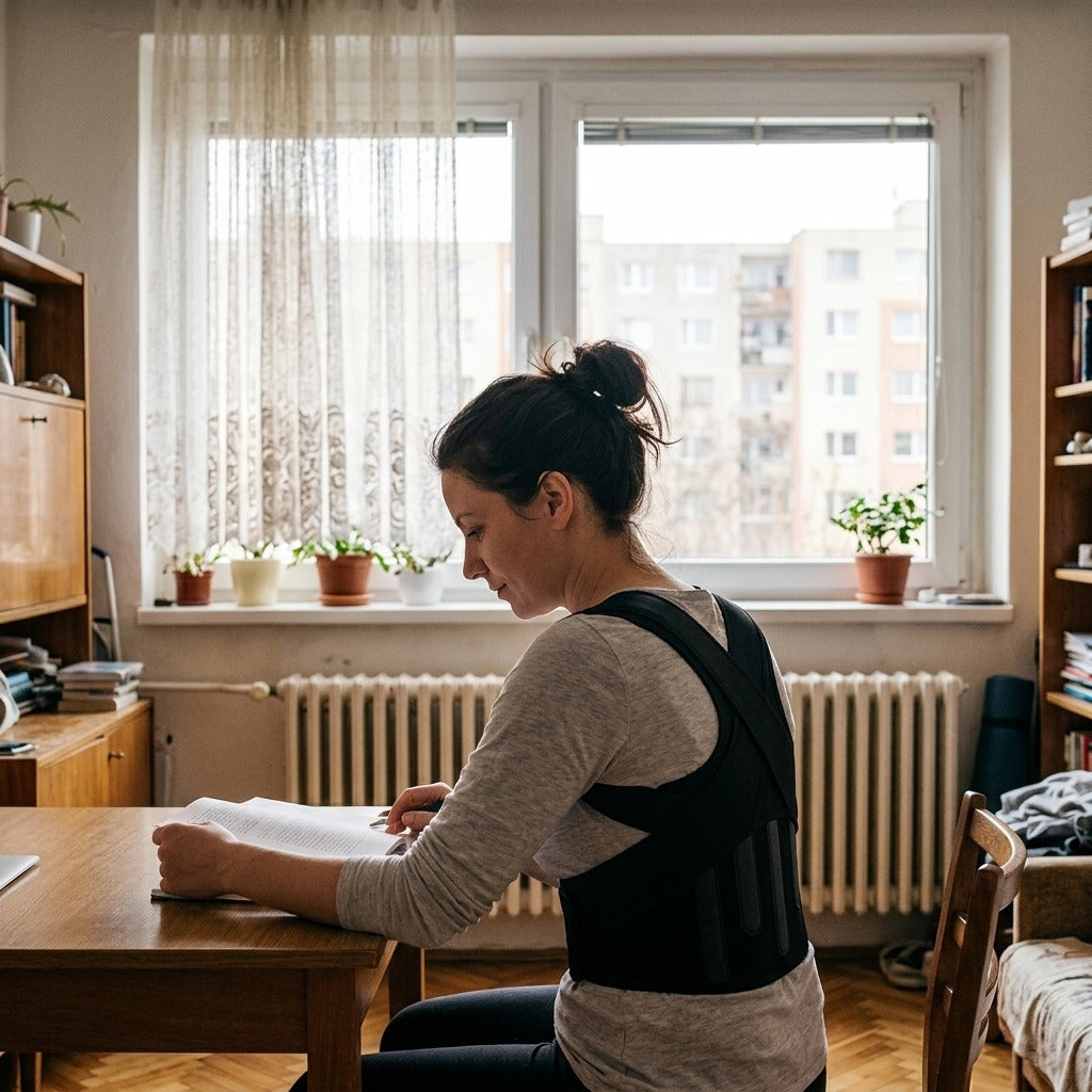 Állítható tartásjavító öv merevítővel - a mindennapokban