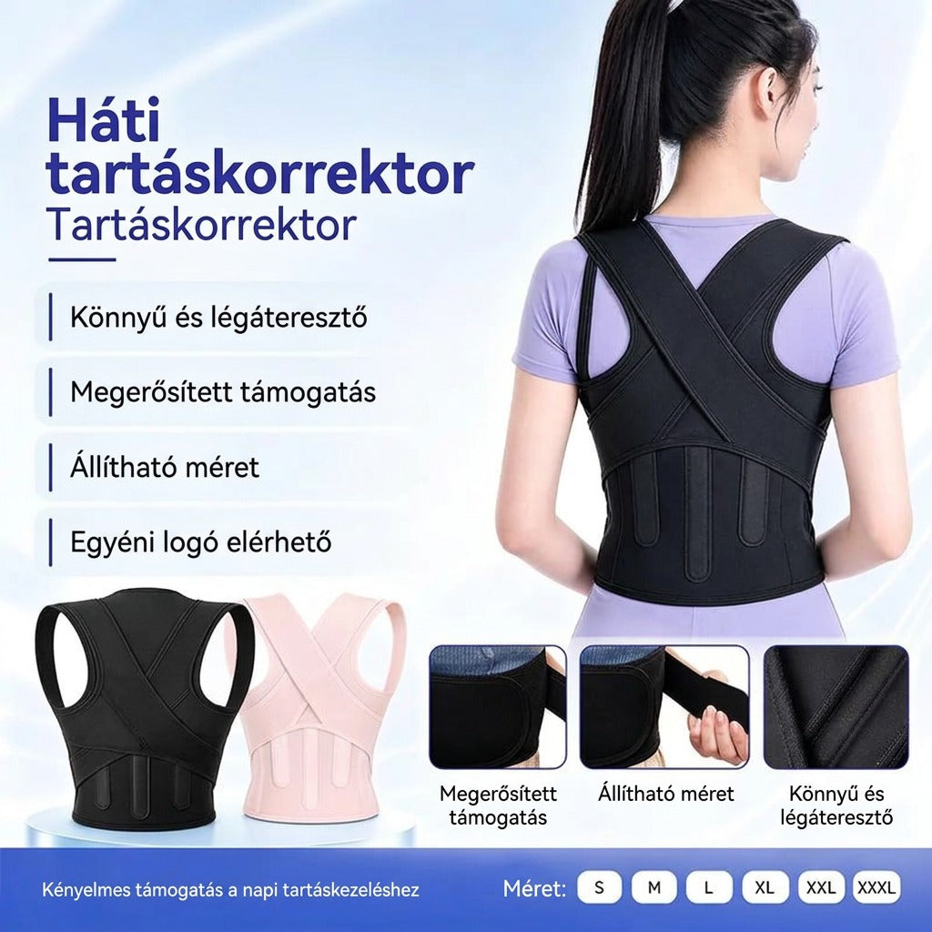 Háti tartáskorrektor könnyű légáteresztő támogatás