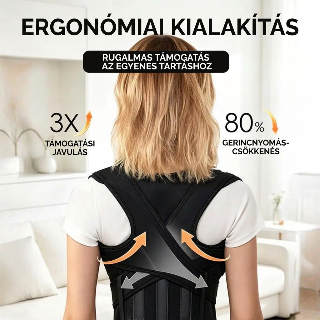 Állítható tartásjavító öv merevítővel