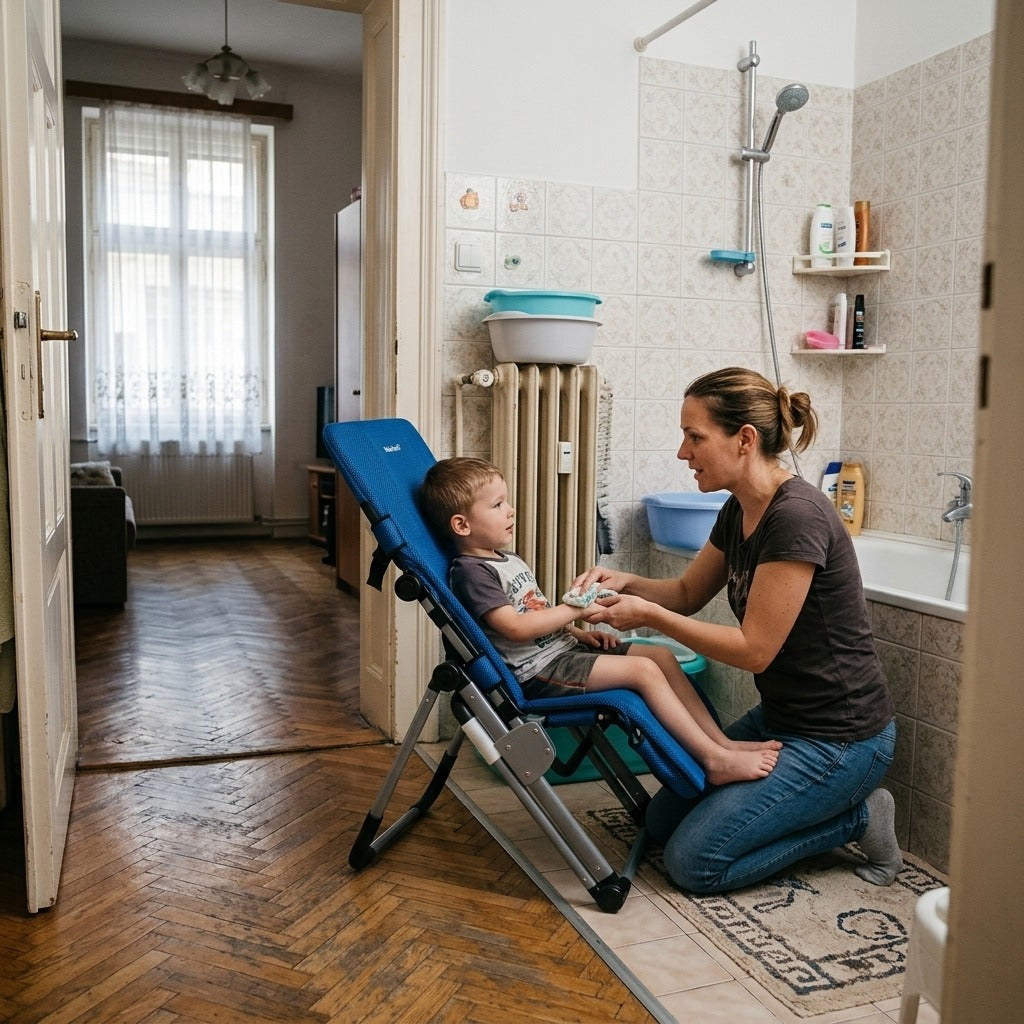 Állítható, dönthető zuhanyszék gyermekeknek - otthon