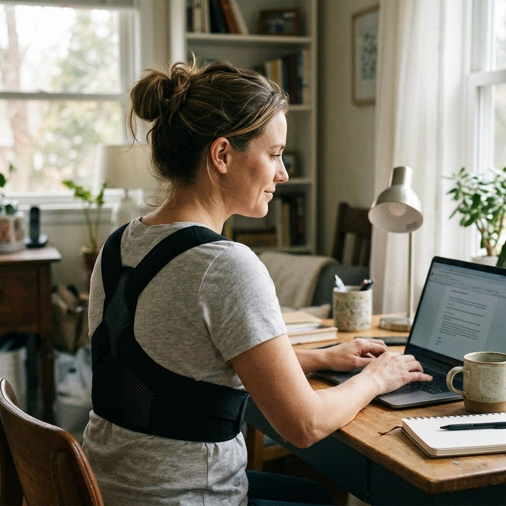 Adjustable Shoulder Posture Corrector for Adults - in everyday life