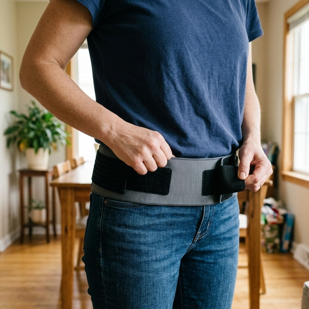 Adjustable SI Joint Hip Belt for Women and Men - in use