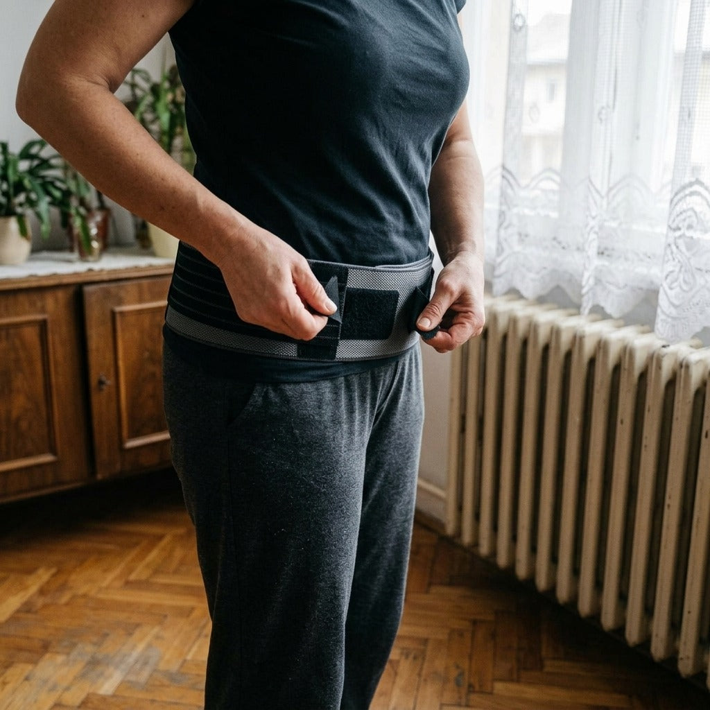 Állítható SI-ízületi medenceöv nőknek és férfiaknak - használat közben