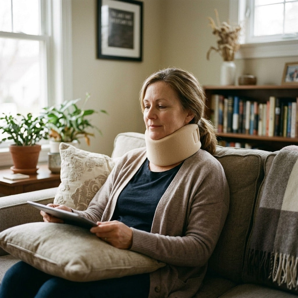Adjustable Soft Foam Cervical Collar - in everyday life