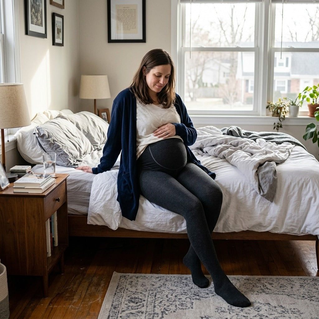 Adjustable Thermal Maternity Tights - at home