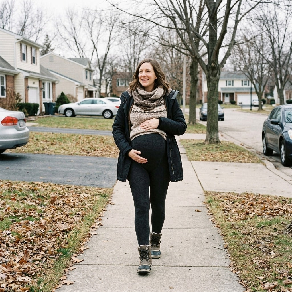 Adjustable Thermal Maternity Tights - in everyday life