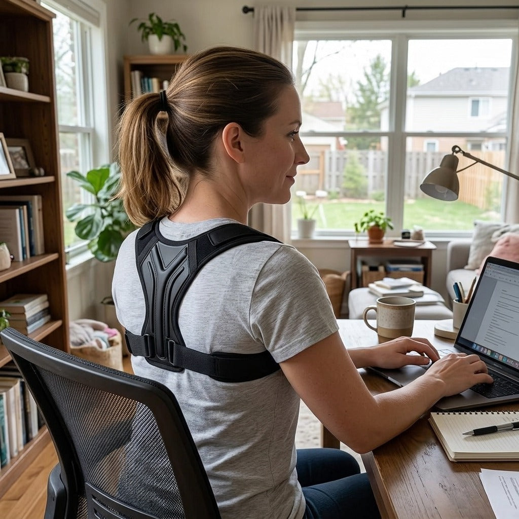 Adjustable Unisex Clavicle Support Posture Corrector - in everyday life