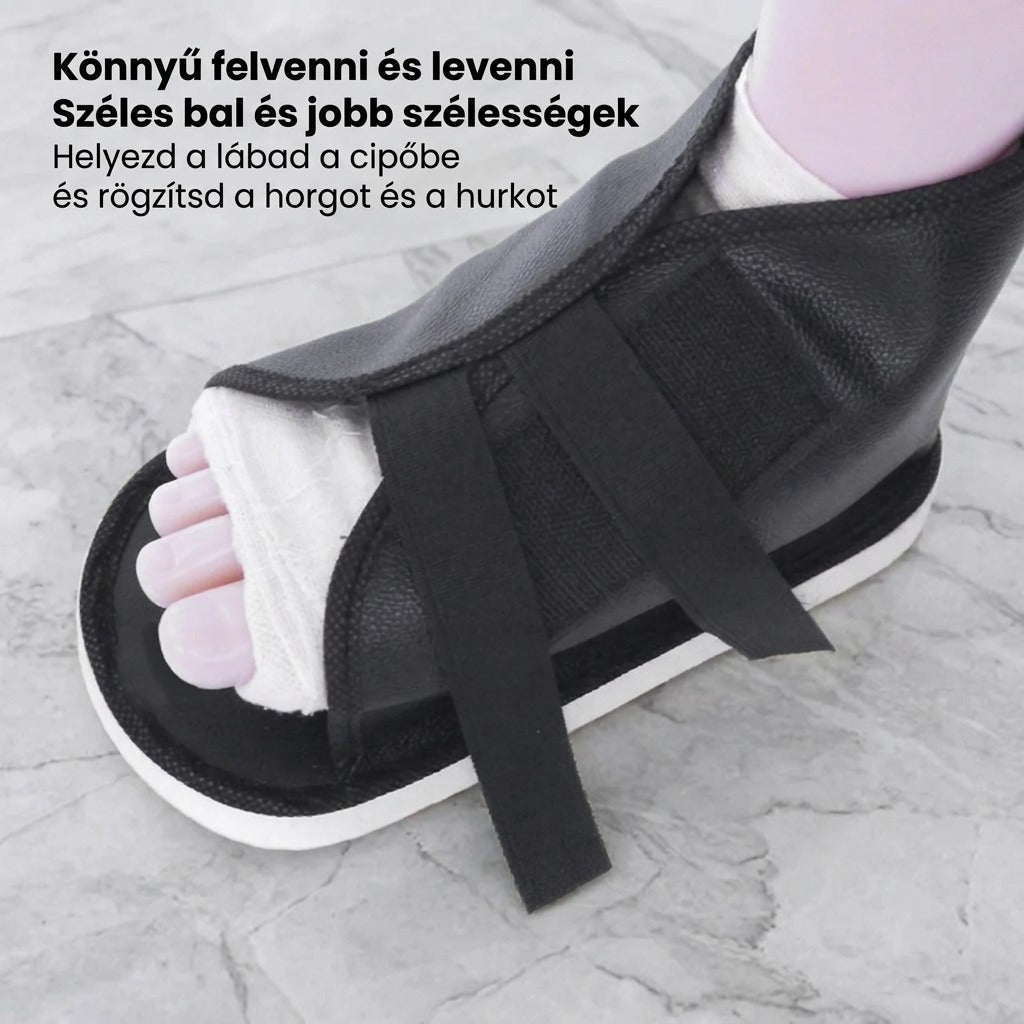 Fekete cipő kampó és hurok rögzítéssel