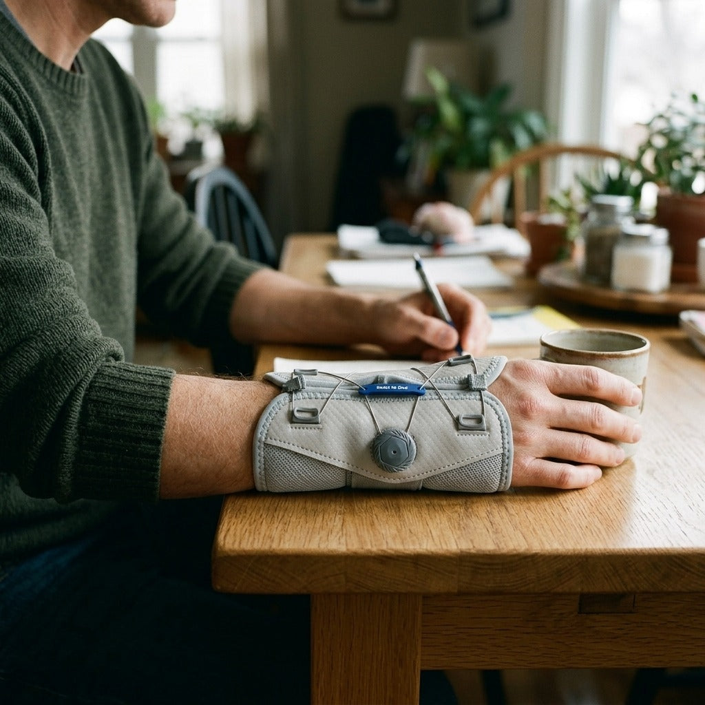 Adjustable Wrist Brace for Left or Right Hand - in use