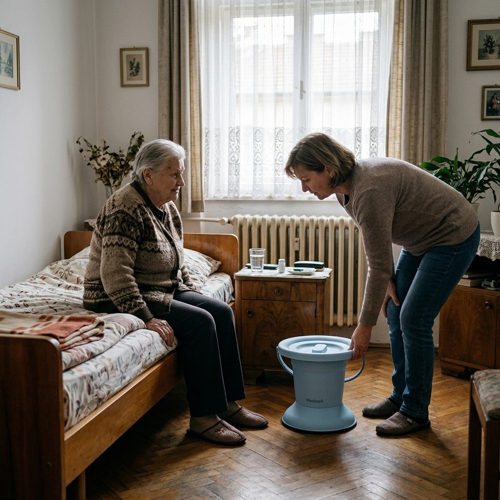 Felnőtt ágytál fedéllel - otthon
