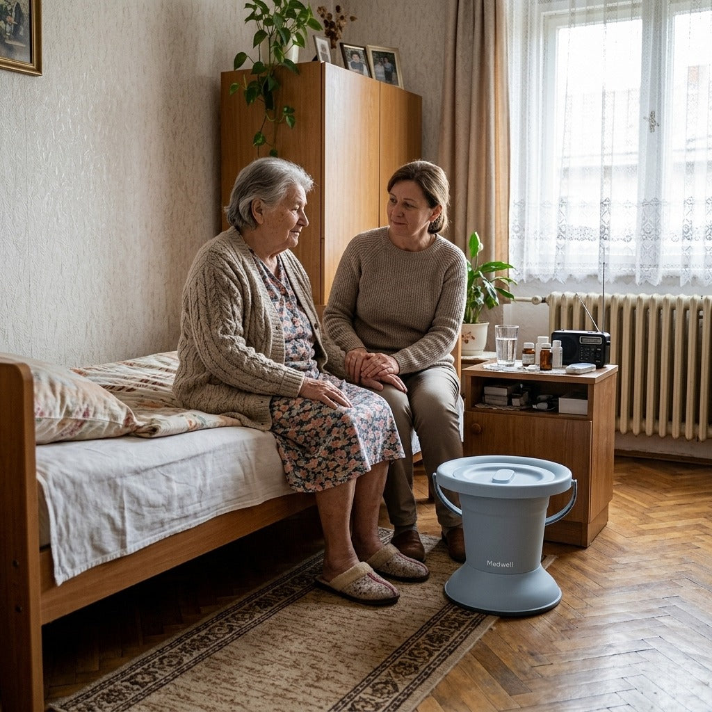 Felnőtt ágytál fedéllel - a mindennapokban