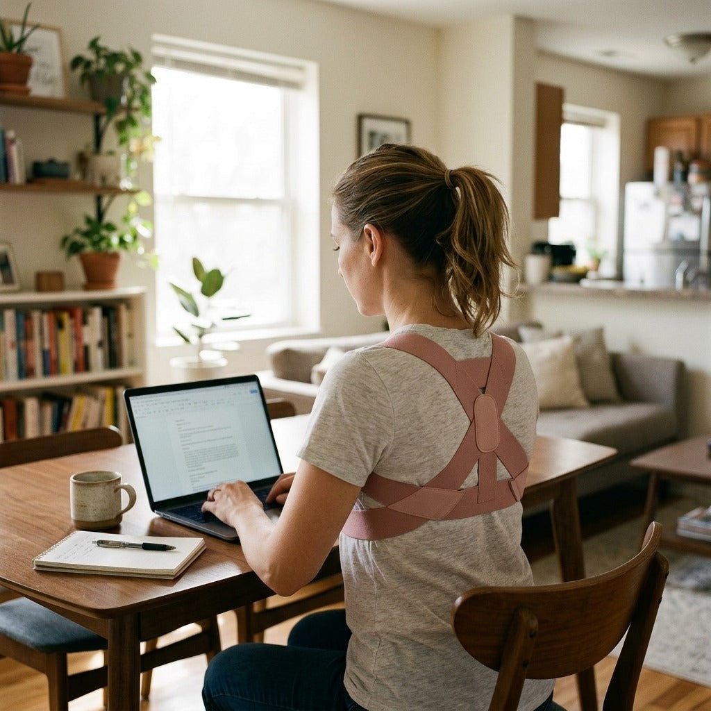 Adult Posture Corrector with Open-Shoulder Design - at home