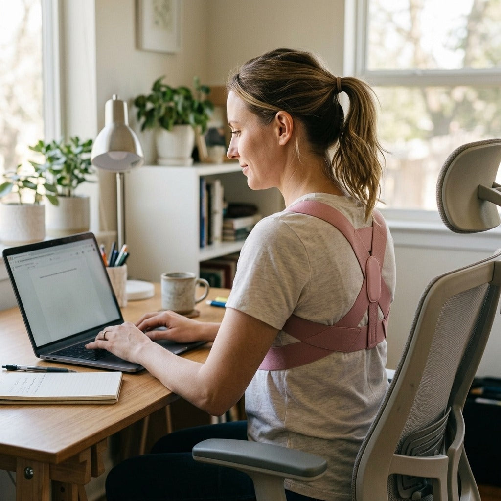 Adult Posture Corrector with Open-Shoulder Design - in everyday life