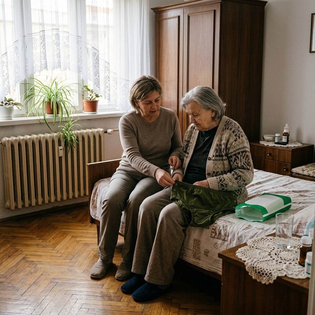 Fel- és lehúzható felnőtt inkontinencia fehérnemű - otthon
