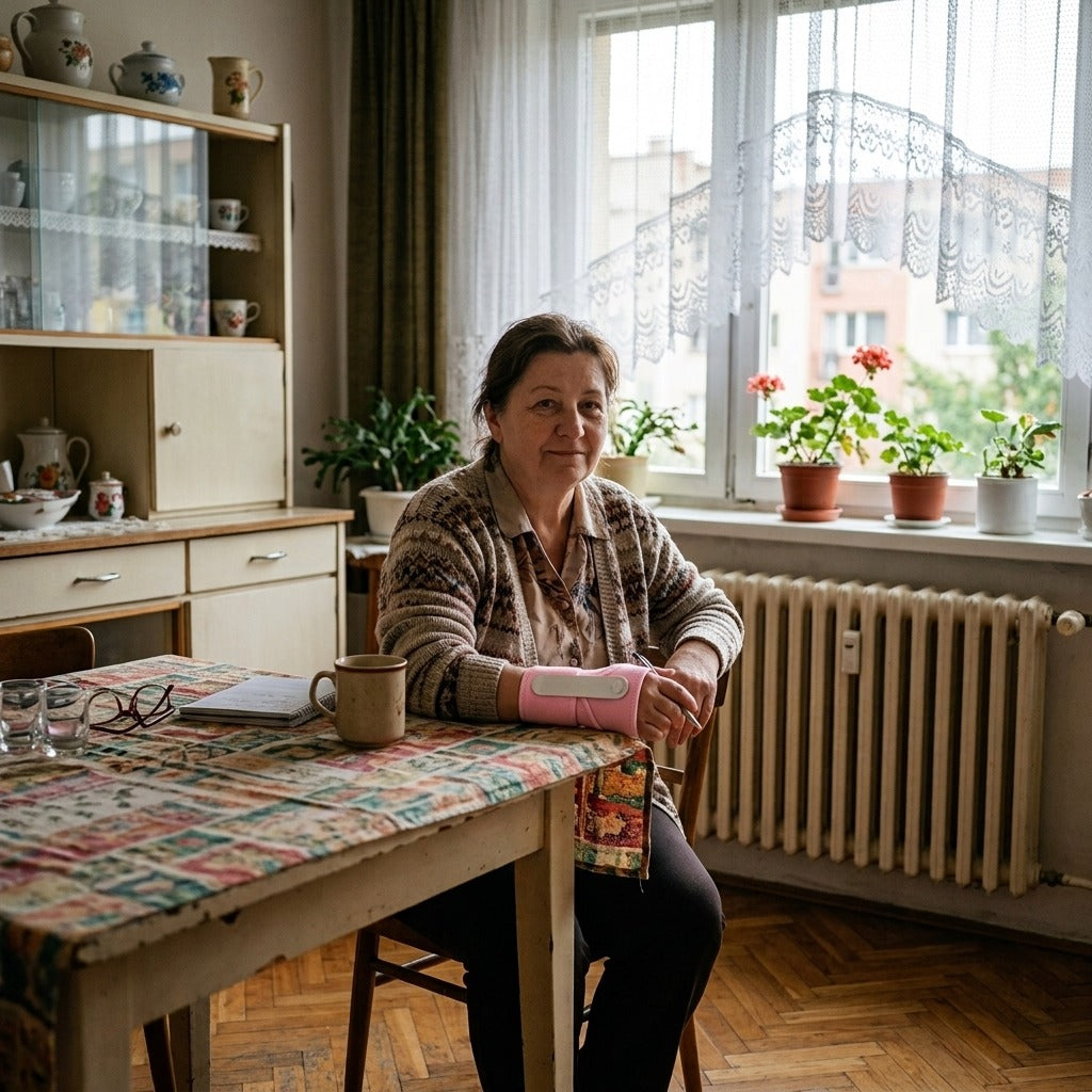 Csuklórögzítő PU- és gumitámasszal - a mindennapokban