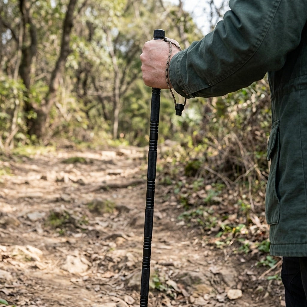 Aluminum Alloy Trekking Poles - in use