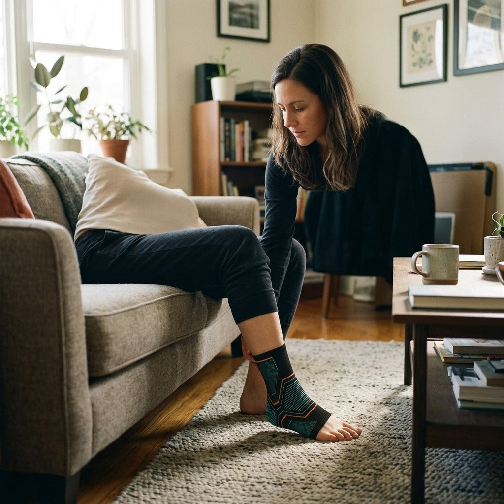 Ankle Compression Sleeve with Arch Support - at home