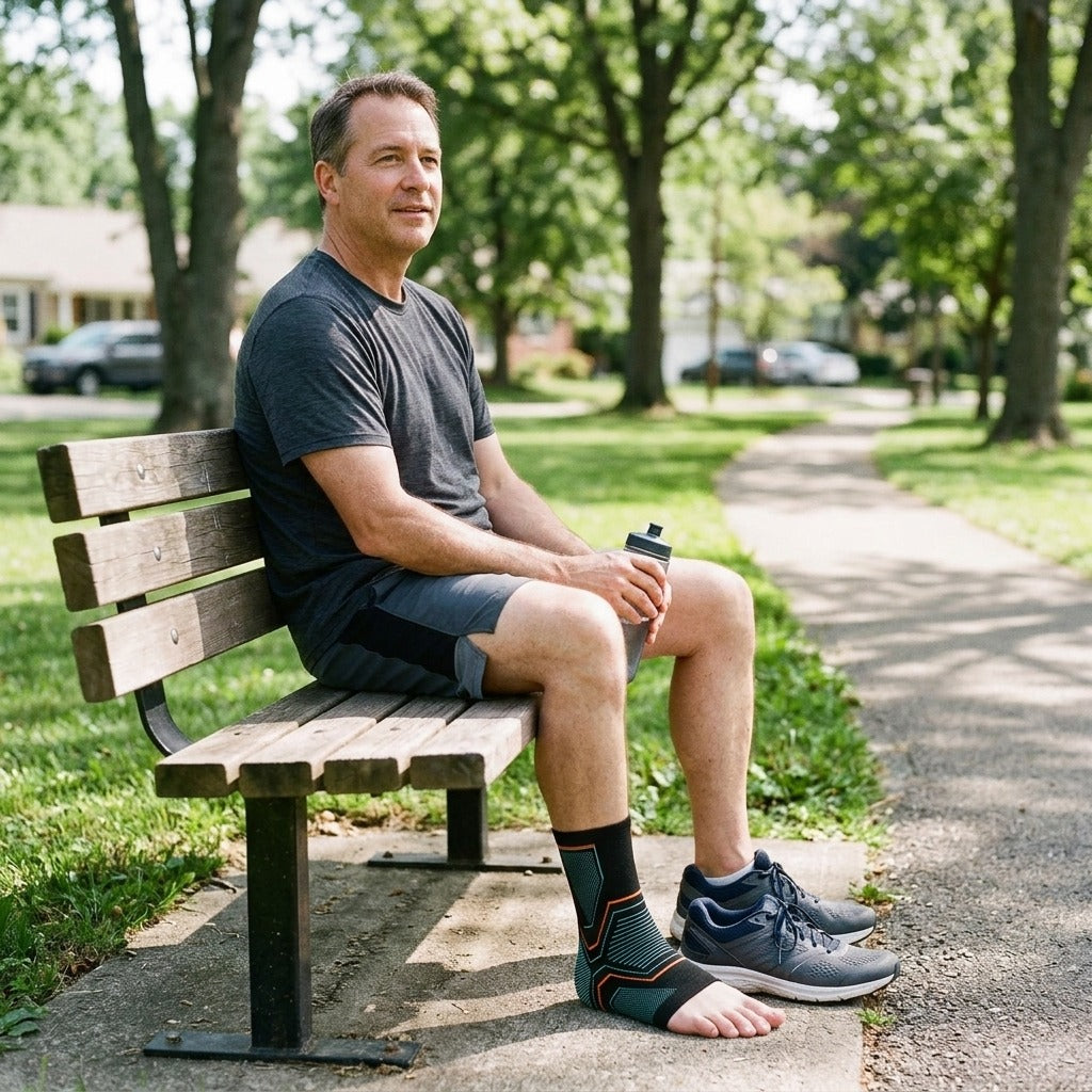 Ankle Compression Sleeve with Arch Support - in everyday life