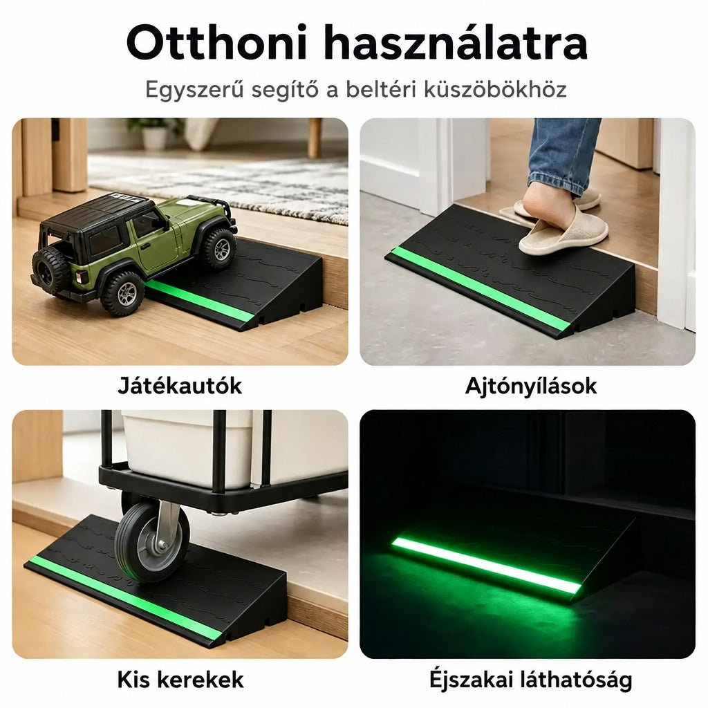 Csúszásgátló, sötétben világító küszöbrámpa