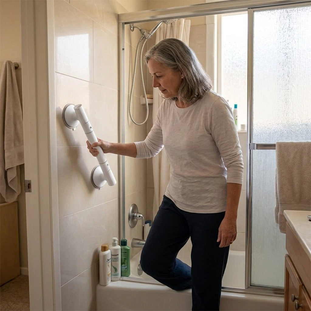 Anti-Slip Shower and Bath Grab Bar - at home