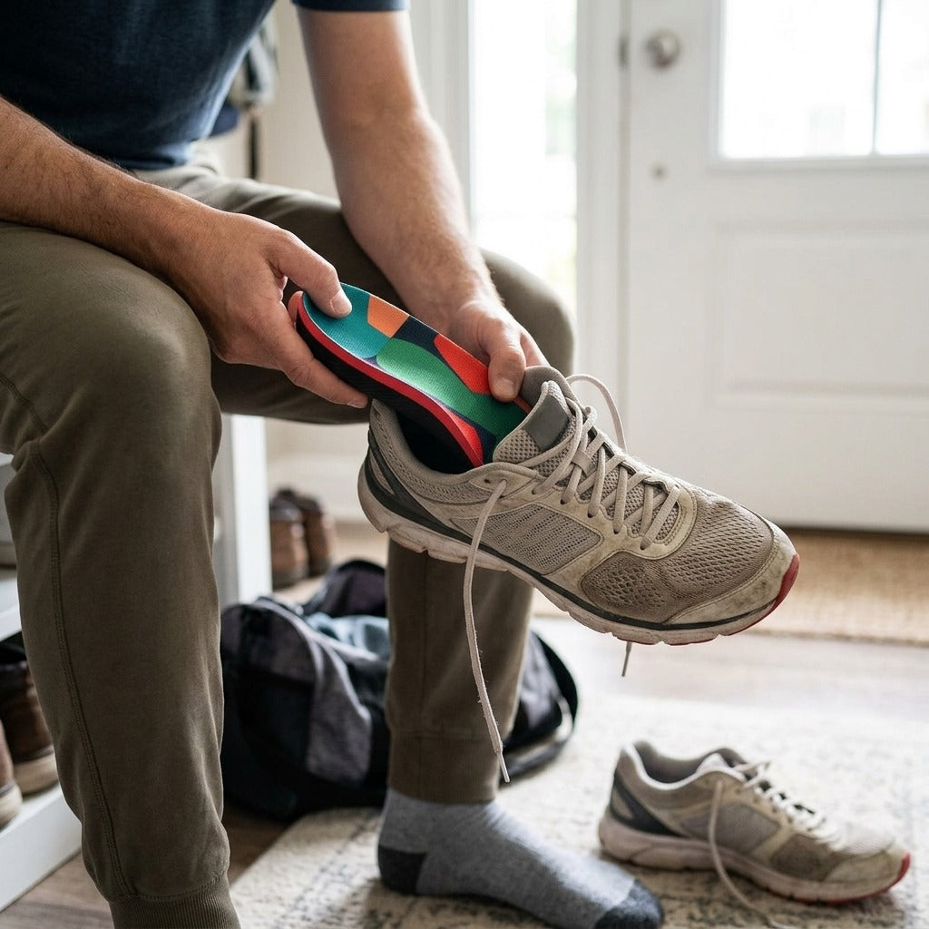 Arch Support Insoles for Sports Shoes - in use