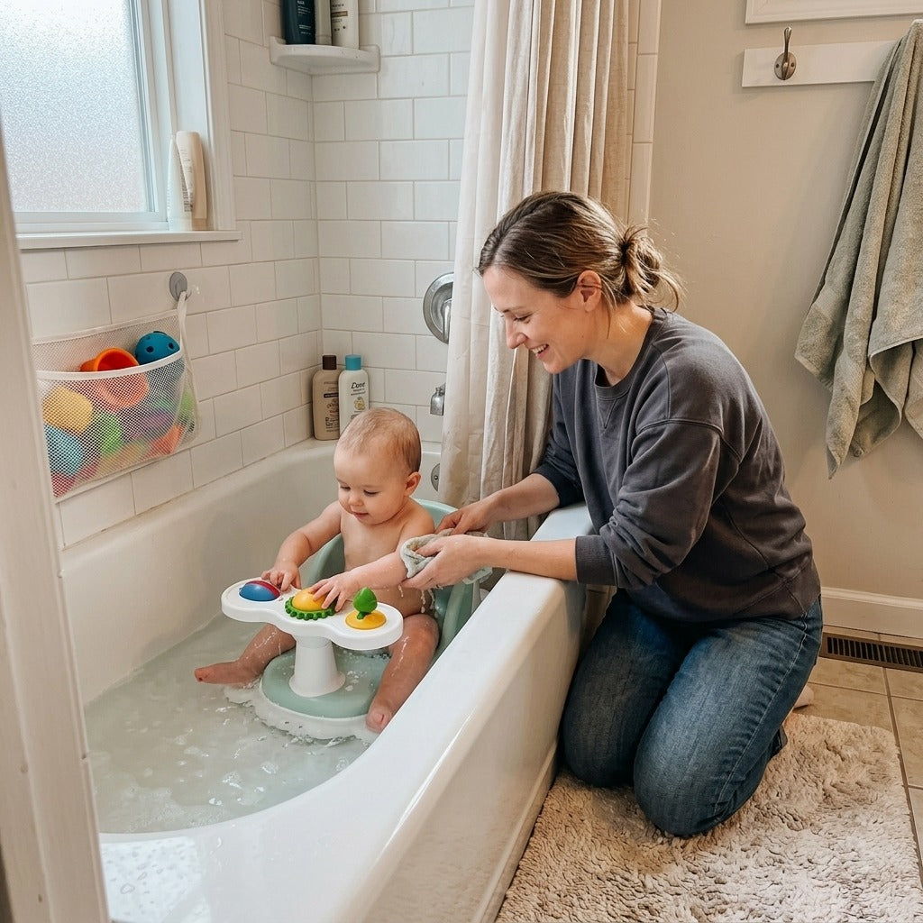 Baby Bath Seat with Backrest Support - at home