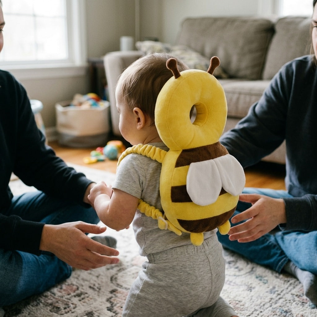 Baby Head and Back Protector Cushion - in use