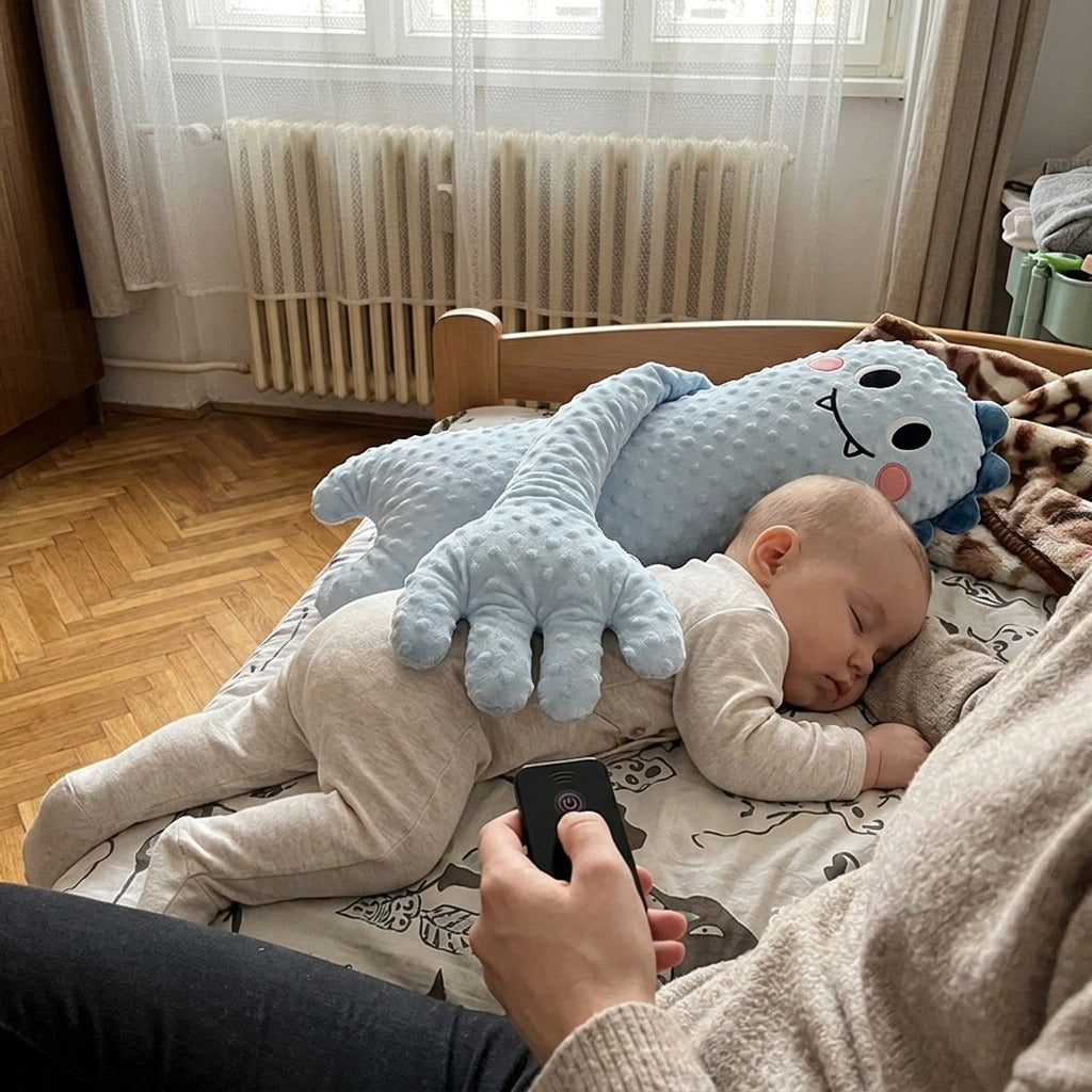 Babapárna nyugtató, távirányítós paskoló mozdulattal - használat közben