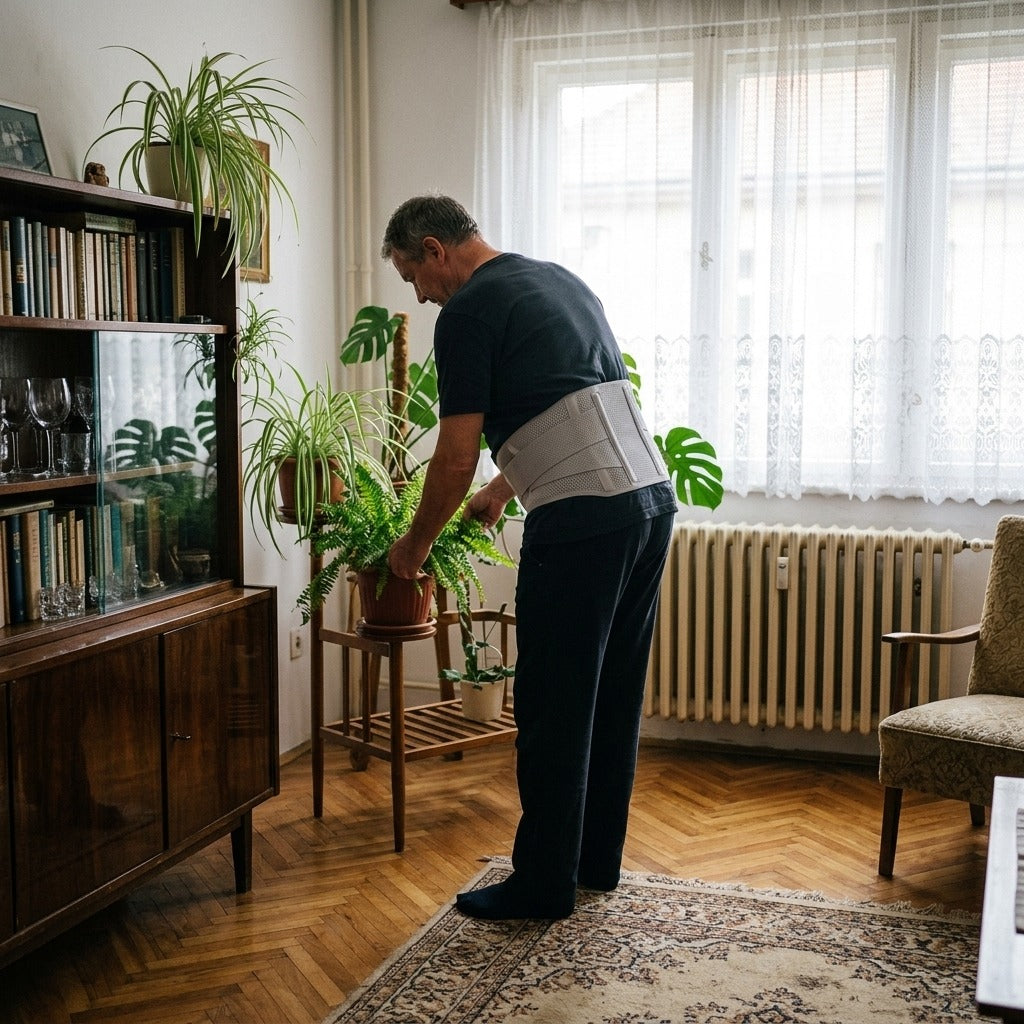 Deréktámasztó öv nőknek és férfiaknak - otthon