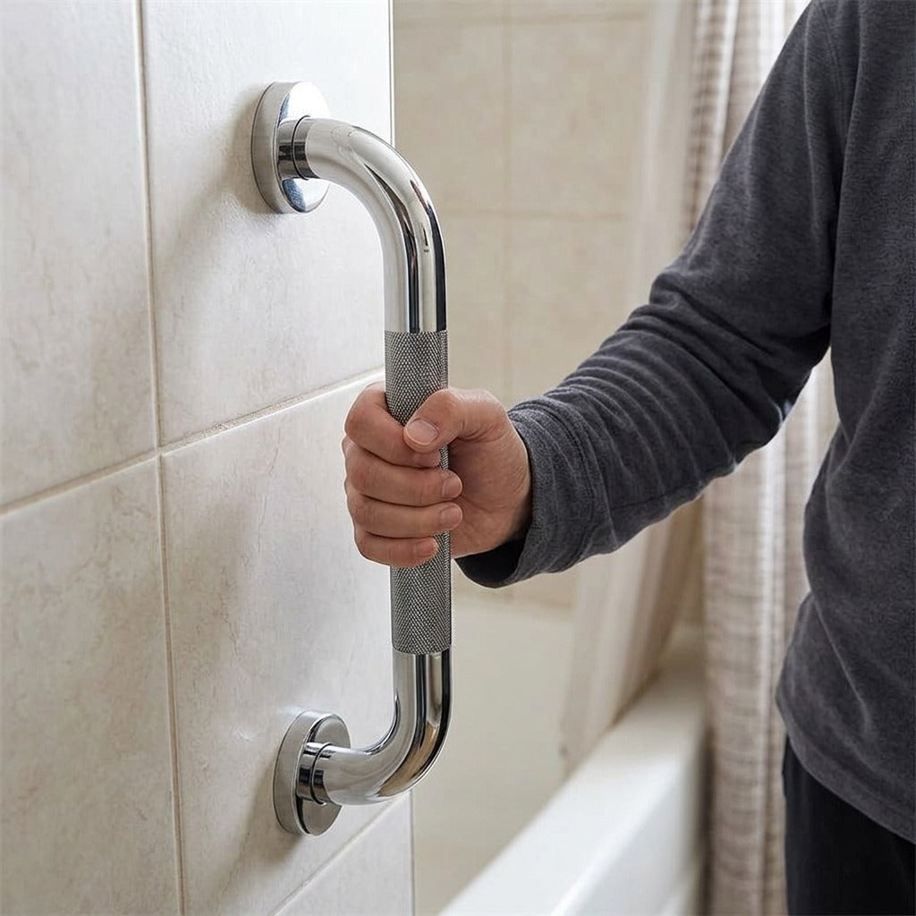 Bathroom Grab Bar for Tub or Toilet - in use