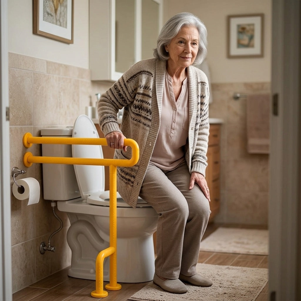 Bathroom Grab Bar Rail with Anti-Slip Grip - in everyday life