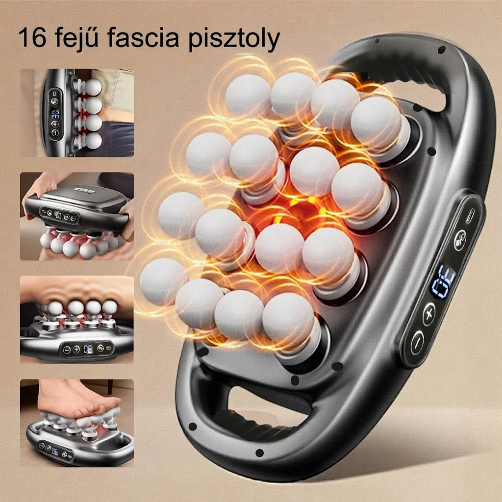 16 fejű fascia pisztoly masszázshoz