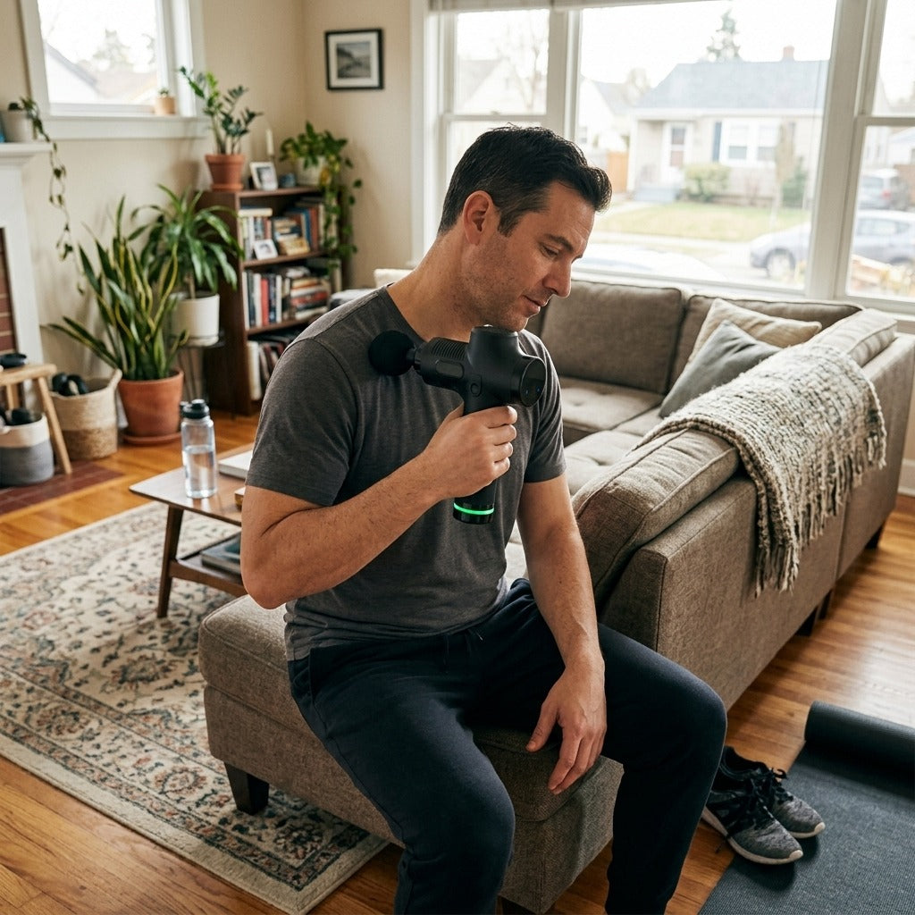 Battery-Powered Vibrating Body Massager - at home