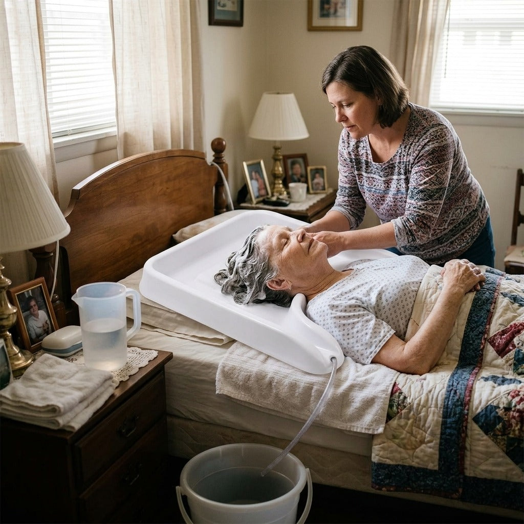 Bedside Hair Washing Basin for Home Care - at home