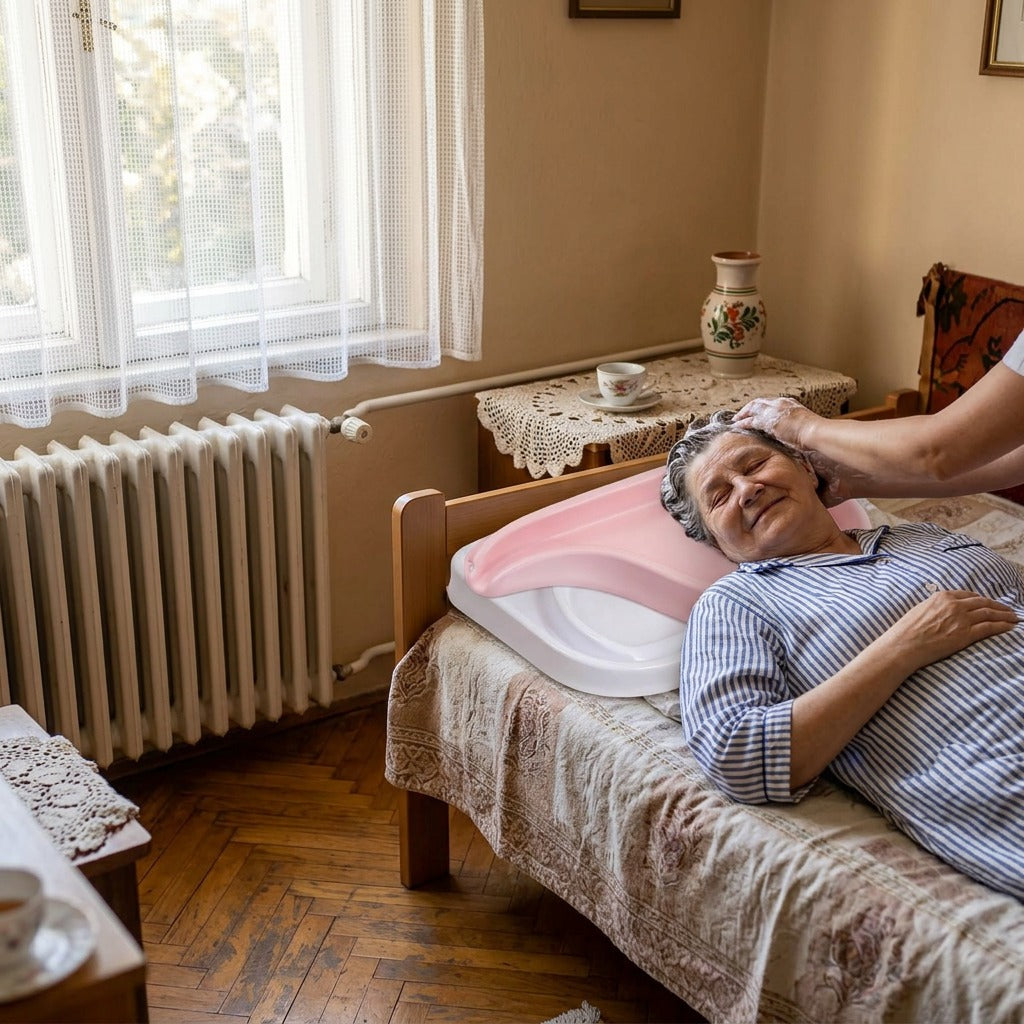 Ágy melletti hajmosó tál otthoni ápoláshoz - otthon
