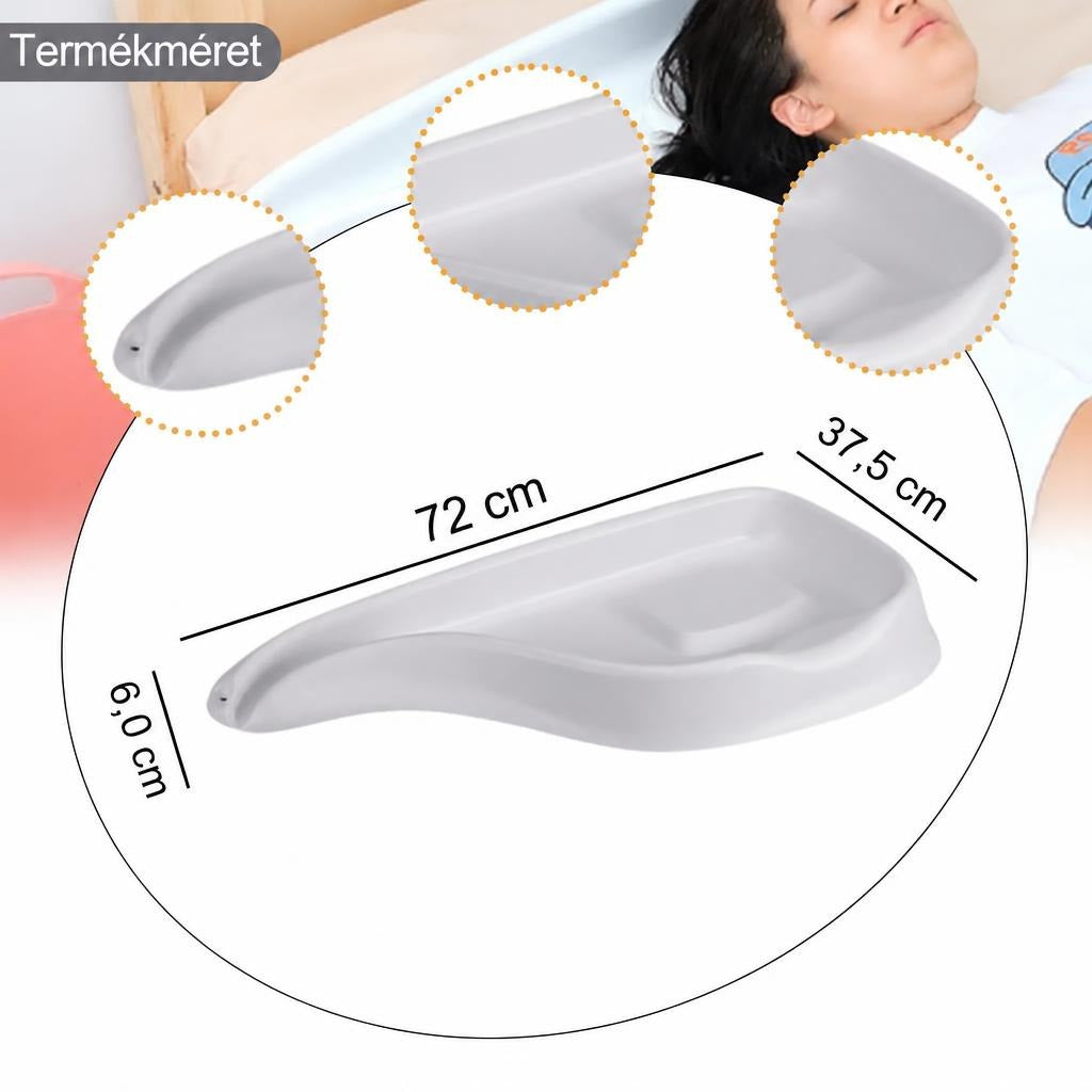 Hajmosó tál méretei: 72 cm hosszú, 37,5 cm széles és 6,0 cm magas.