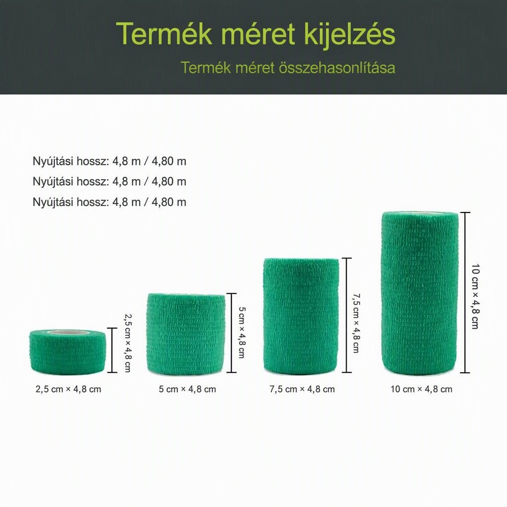Fekete, öntapadó sportbandázs