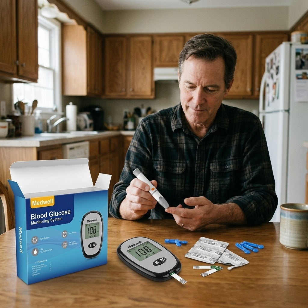 Blood Glucose Meter Kit with Individually Wrapped Test Strips - in everyday life