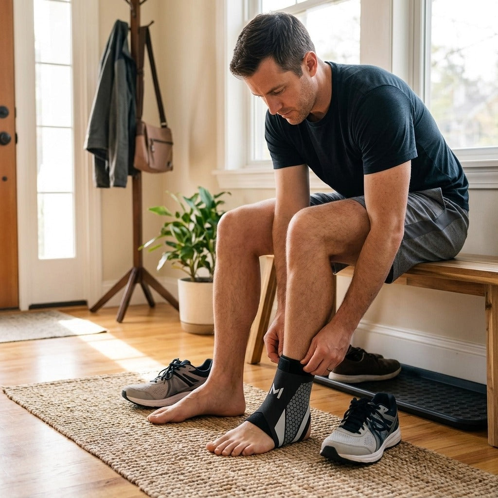 Breathable Ankle Sleeve Support Strap for Sports and Walking - at home