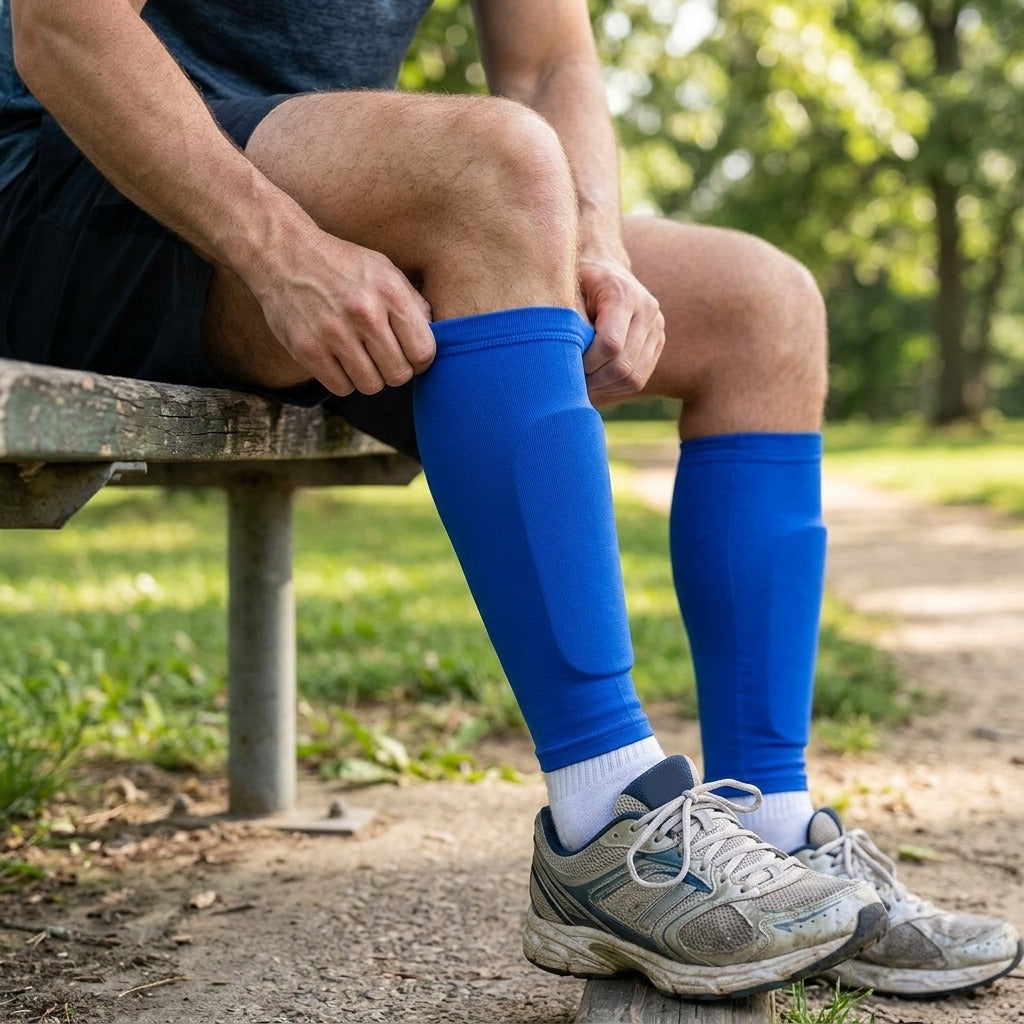 Breathable Calf Compression Sleeve - in use