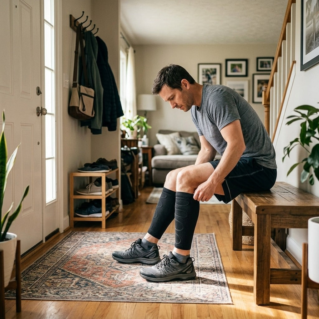 Breathable Calf Compression Sleeves – Pair - at home