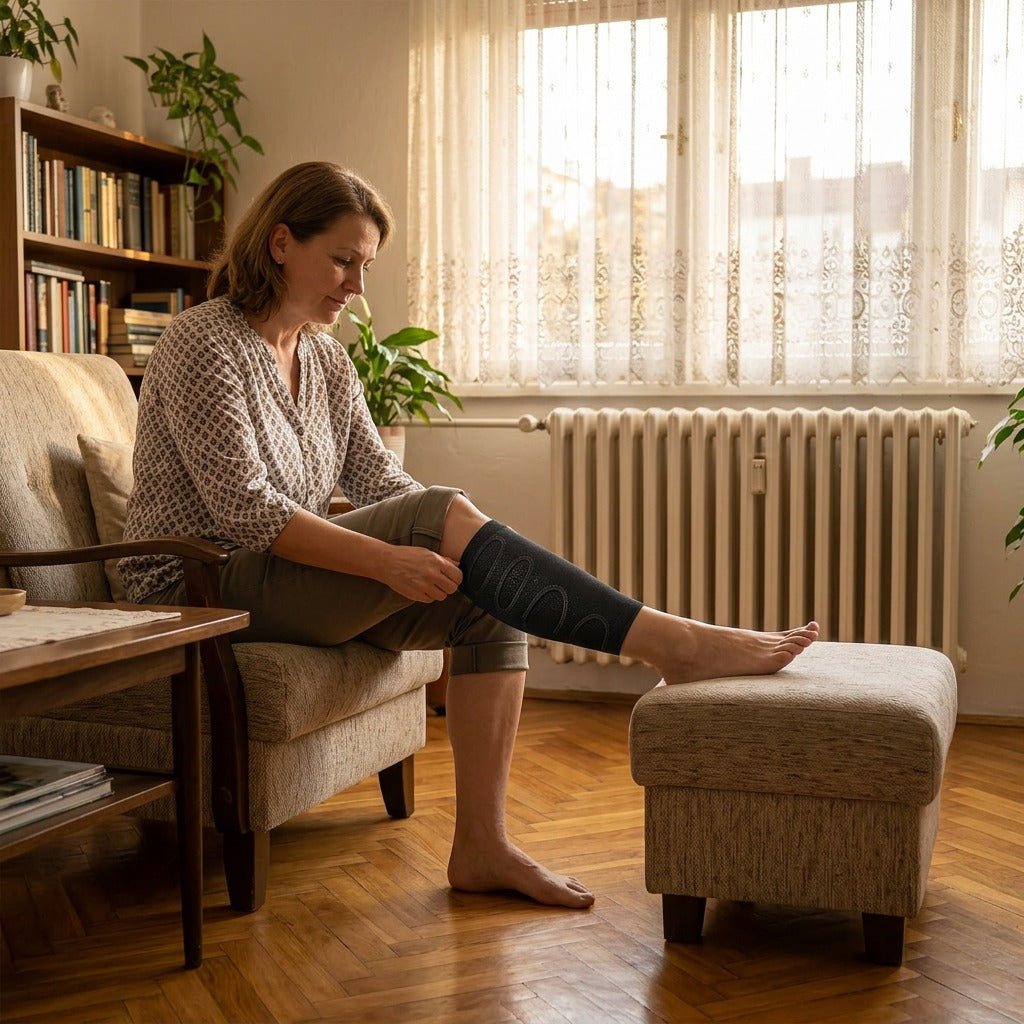 Légáteresztő kompressziós vádli szár – pár - otthon