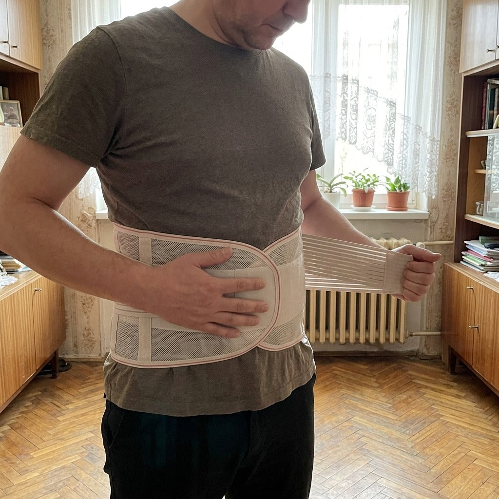 Légáteresztő deréktámasz nőknek és férfiaknak - használat közben