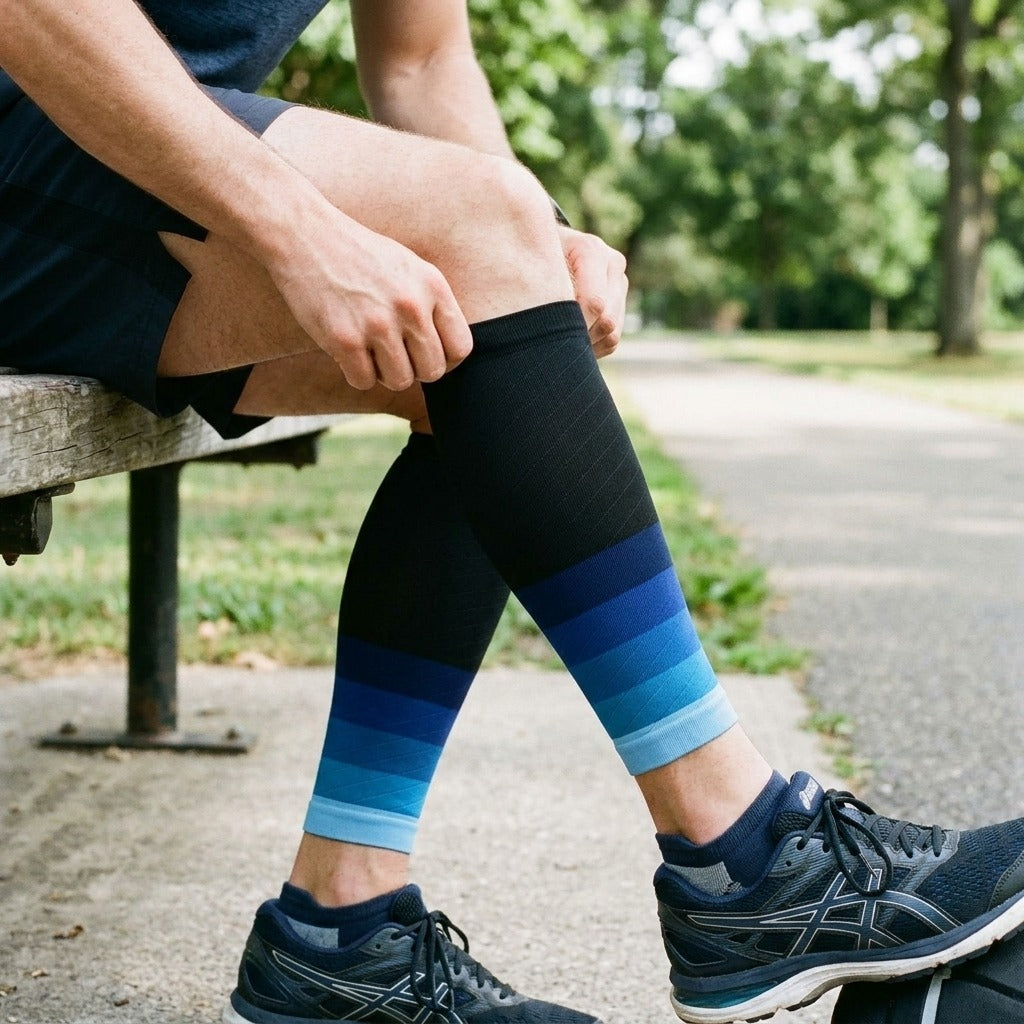 Calf Compression Sleeves, 20-30 mmHg, 1 Pair, Unisex - in use