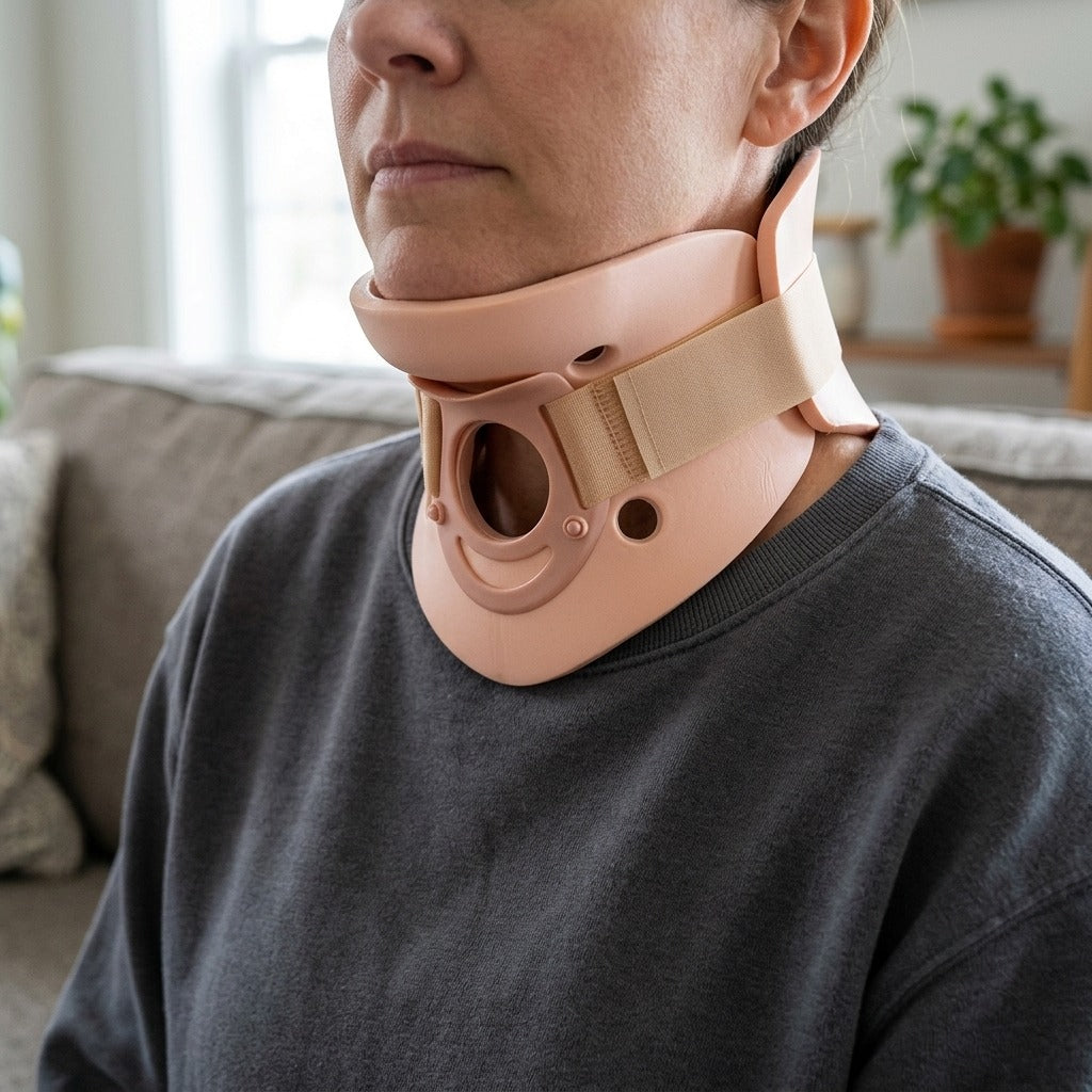 Cervical Collar Neck Brace Support - in use