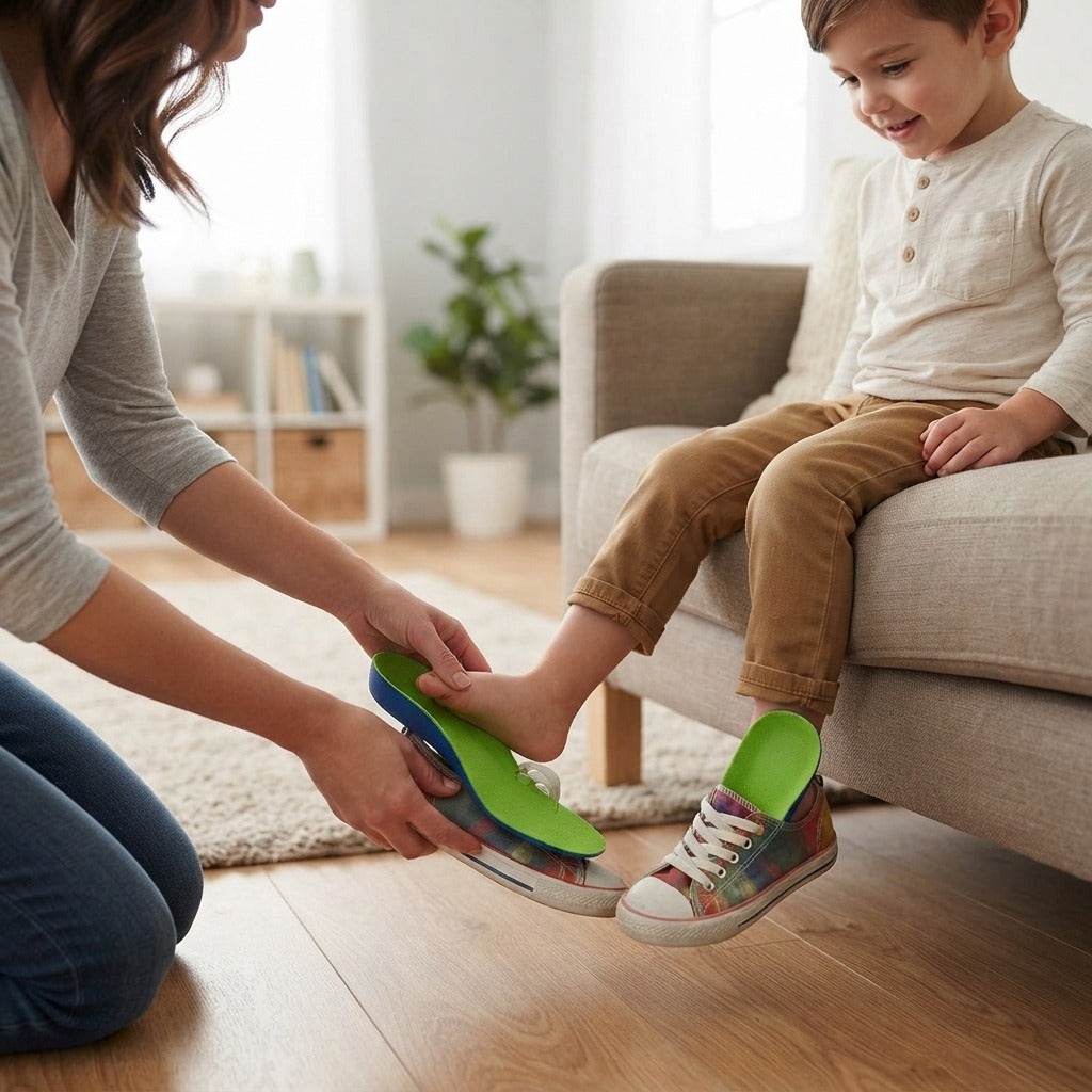 Children's Arch Support Insoles - in use